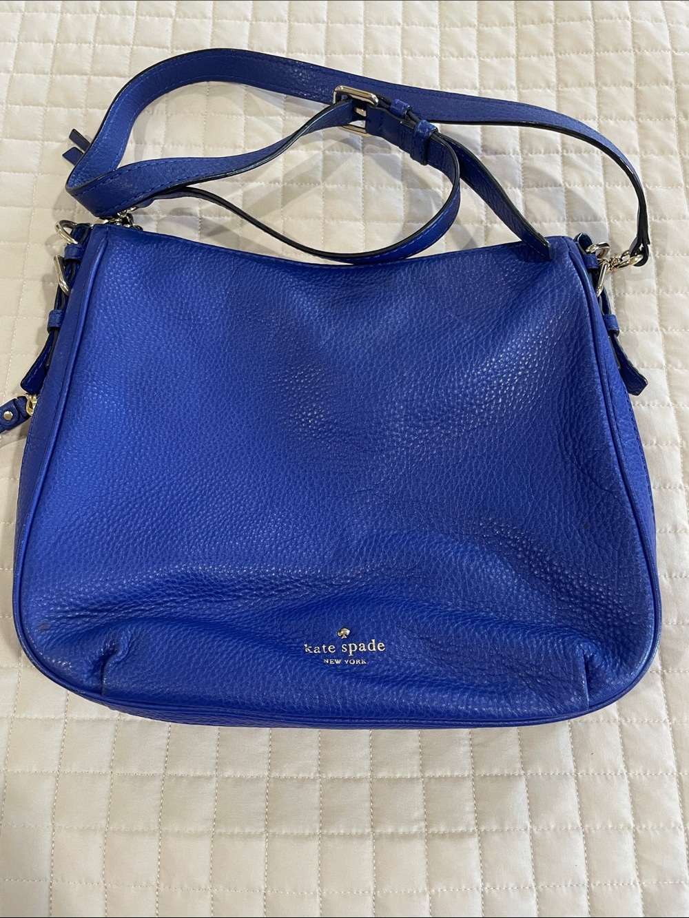 kate spade Cobalt Blue Pebbled Leather  crossbody/arm/ shoulder bag
